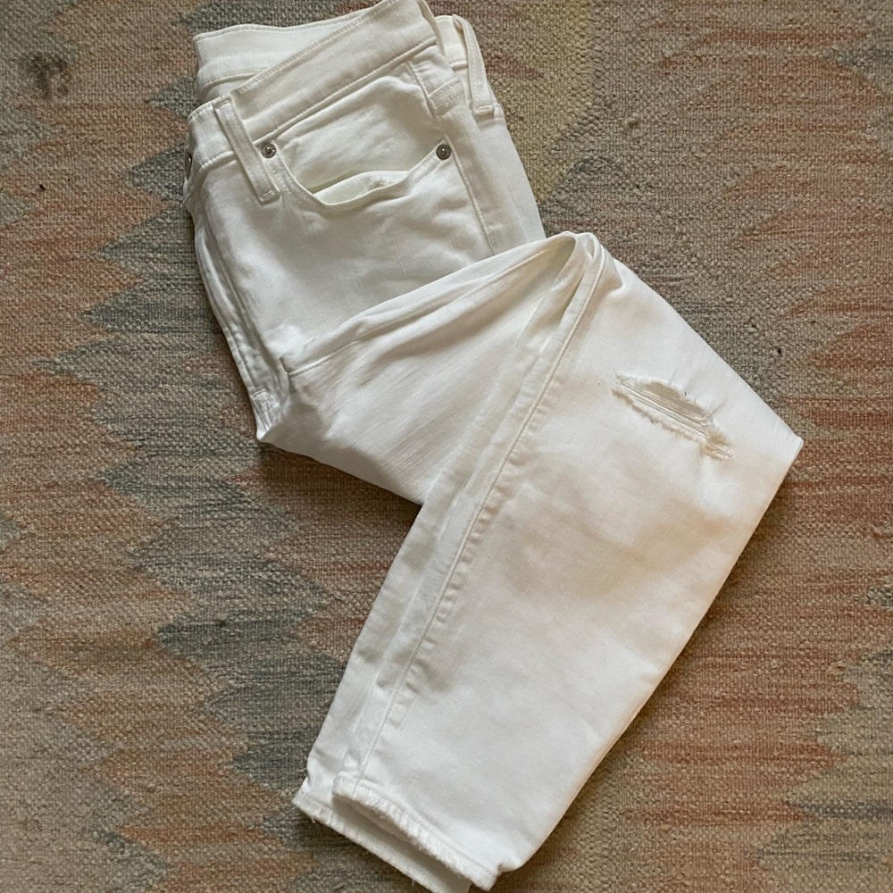 J Crew High-Rise White Skinny Jeans